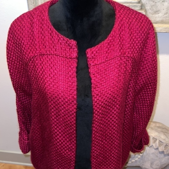 Chico’s short blazer jacket weaved fussy Sz 12 / M - Picture 2 of 9